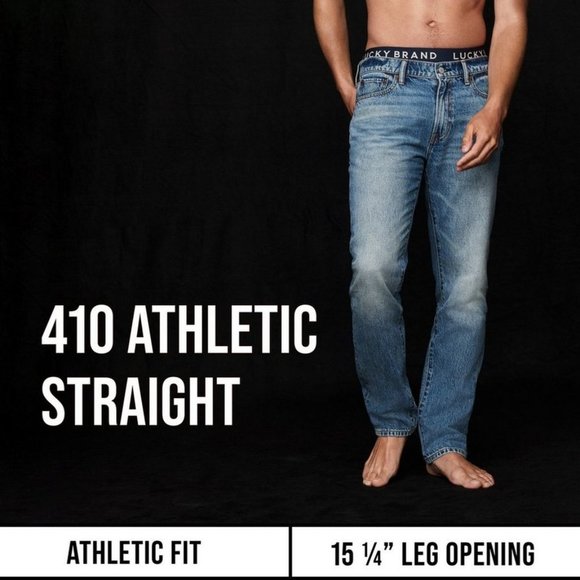 NWT 38x32 Lucky Brand Men's 410 Athletic Straight Coolmax Stretch Jean - Picture 3 of 4